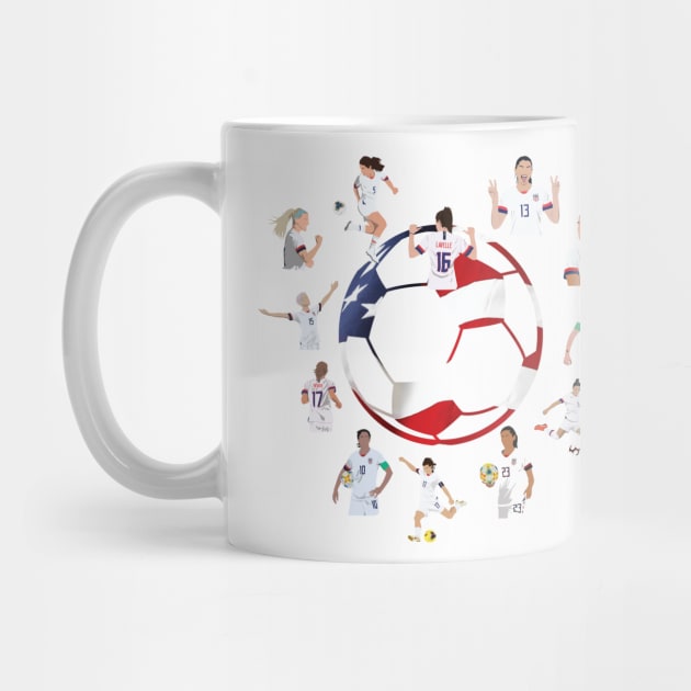 USWNT Heart USA Flag Soccer Ball by Hevding